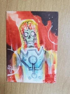 2021 Topps Mars Attacks Uprising sketch card 1/1 Chris McJunkin - Picture 1 of 2