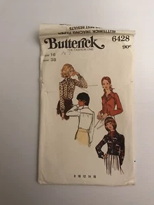 Butterick 6428 Vintage 60s or 70s Sewing Pattern Blouse and Tie - Picture 1 of 8