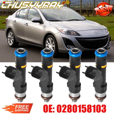 x4 OEM Fuel Injectors For 2004-2015 Mazda 3, 5, 6, MX-5 Miata 2.0L/2.3L I4 - Image 1 of 4