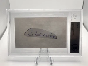 AL KALINE AUTOGRAPH CUT / INDEX CARD BECKETT BAS SLABBED TIGERS HOF - Picture 1 of 2