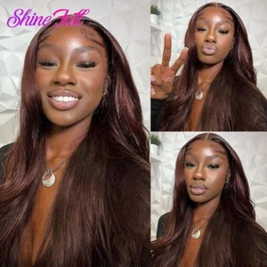 Pelucas de cabello humano frontal de encaje transparente 13x4 cabello pre arrancado para mujeres negras - Imagen 1 de 14