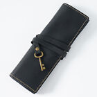 Handmade Cowhide Leather Pen Pouch Roll Up Pencil Case Bag Stationery Storage