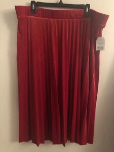 3X - Red VELOUR STRETCH Skirt Women’s Plus Size Time & Tru - Picture 1 of 4