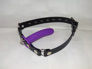 LARGE Witch's Finger silicone bdsm penis ball gag real leather locking strap #4 - Picture 1 of 3