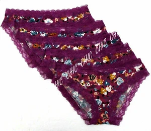 Ex M & S Microfibre Midis with Lace Knickers 1, 3, and 5 Pack Briefs Magenta Mix - Picture 1 of 11