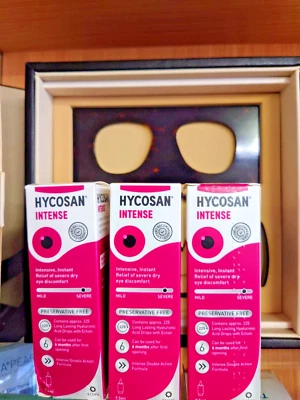 3 x Hycosan Intense New Lubricating Eye Drops - 7.5ml Sealed