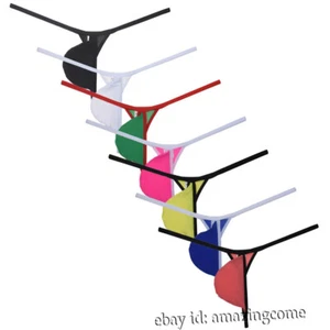 Men String Thong Spandex Hipster Bikini Underwear Contour Pouch T-back Tangas - Picture 1 of 21