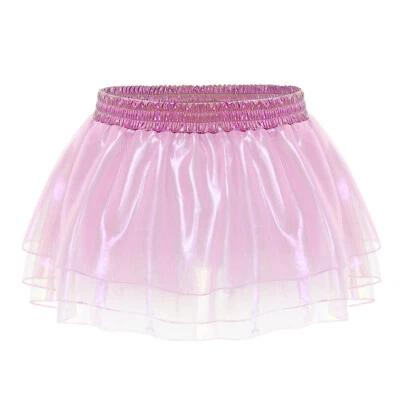 DE Damen Glitzer Minirock  A-linie Niedrig Taille Micro Tütü Rock Rave Party  - Bild 1 von 4