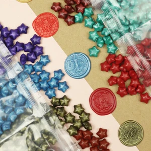 Lote de 100 cuentas de cera de sellado vintage de estrellas para sello sello tarjeta sobre boda - Imagen 1 de 31
