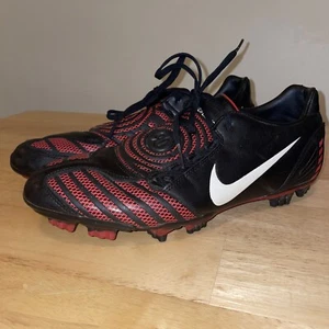 Nike Total 90 Shoot II FG Soccer Shoes 318887-016 Cleats Boots Black Red US 10 - Picture 1 of 7