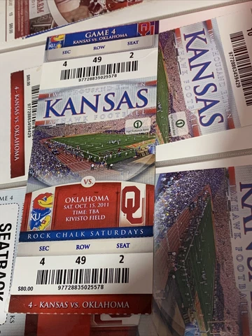 2011 Oklahoma Sooners Kansas Jayhawks Football Ticket Stub OU Norman Cover