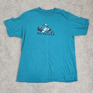 T-Shirt Quiksilver Herren groß blau Logo Rechtschreibung kurzärmelig Rundhalsausschnitt - Bild 1 von 8