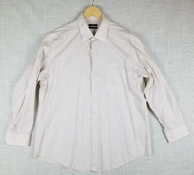 ALFANI Mens Striped Easy-Care Cotton Long Sleeve Dress Shirt size 17.5 (34/35) - Image 1 of 4