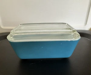 Piatto frigorifero rettangolare vintage PYREX 502 con copertura - Foto 1 di 4