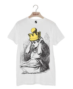 BATCH1 ALICE IN WONDERLAND THROUGH THE LOOKING GLASS GOLD CROWN UNISEX T-SHIRT - Picture 1 of 1
