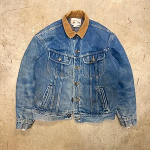 Vintage Faded 70s Lee Storm Rider Blanket Lined Denim Jacket 40R Trucker Workwear - Bild 1 von 4