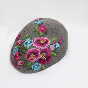 Lady Vintage Beret Hat Embroidered Retro Breathable Newsboy Cabbie Sun Caps Chic - Picture 1 of 13