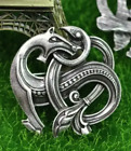 MENS OR WOMANS NORSE VIKING DRAGON LAPEL BROOCH PIN 1.6" PEWTER HIGH END