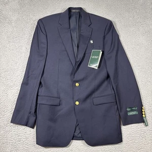 NWT Lauren Ralph Lauren Navy Blazer Men 38 L Wool Gold Button Total Comfort READ - Picture 1 of 21