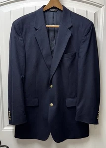 LN MENS 46 REGULAR JOS. A. BANK 100% CASHMERE BLAZER JACKET NAVY BLUE - Picture 1 of 6