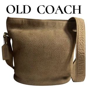 Vintage COACH 4933 Nubuck Suede Shoulder Bag Beige Italy Made #310 - Picture 1 of 20