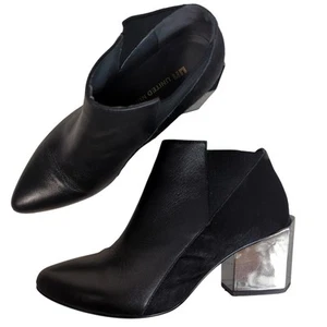 United Nude Leather Calf Hair Bootie Metallic Geometric Block Heel 37 - Picture 1 of 14