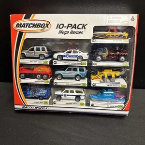 Matchbox 10 PackMega Heroes Rescue Boat Speeder Chevy Impala Discovery 2000 Jeep - Picture 1 of 12