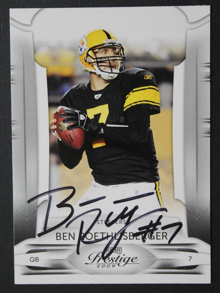 Tarjeta Panini American #76 2009 autografiada por Ben Roethlisberger Steelers Foto 1 de 3