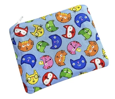 Cats Zipper Coin Purse ID Money Card Pouch 5.25”x4.25” Wallet Handmade New - Image 1 of 4