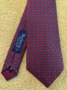 Corbata de seda roja Burberry London nueva sin etiquetas con flores estampadas 3 5/8 x 56 hecha en Inglaterra - Imagen 1 de 10