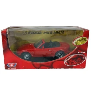 Motormax MAZDA MIATA MX-5 RED 1:24 Diecast Model Car Red New In Open Box - Picture 1 of 5
