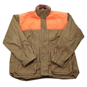 Giacca da caccia vintage Field & Stream Upland uccellino marrone e arancione fiammato uomo etichetta M - Foto 1 di 19