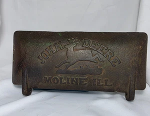 Antiker John Deere Traktor Gusseisen Werkzeugkasten Deckel mit Logo Moline, IL Z412-H - Bild 1 von 10