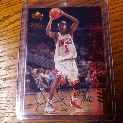 Camiseta deportiva de juego Upper Deck 2000-01 edición Jamal Crawford #263 novato radiocontrol autografiada Foto 1 de 4