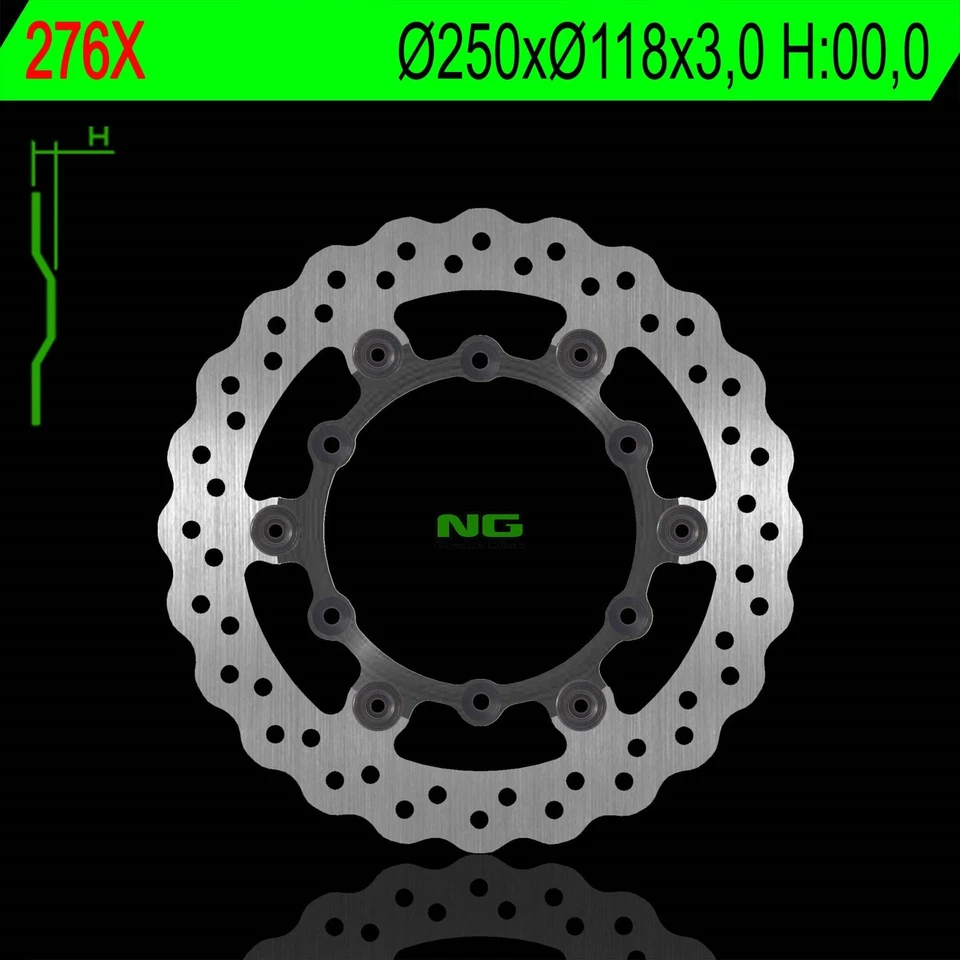 DISQUE DE FREIN AVANT NG YAMAHA YZ/YZF 01-16, WRF 02-17 FLOTTANT (250X118X3.00MM - Photo 1/1