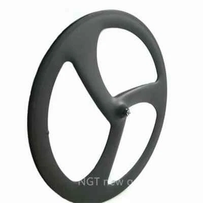 24 Inch Bike Tri Spoke Carbon Fiber Wheelset with Wheel Chair Hub 3K/UD/12K - Image 1 of 4