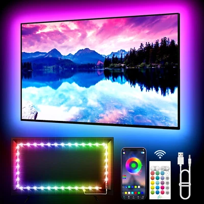 TV LED Lights, 3M LED Lights for 32-45 Inch TV, RGB LED TV Backlights with Remot - Immagine 1 di 4
