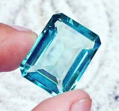 Green Amethyst Emerald Cut 20.70 Ct Certified Loose Gemstone With Free Gift - Image 1 of 4