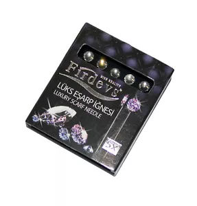 Firdevs Strass Juwel Luxus islamischer Hijab Stifte 5er Set weiß - Bild 1 von 3