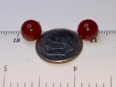 PENDIENTES ORO AMARILLO 14K, BOLA REDONDA JADEÍTA ROJA 8MM, 1,9 GRAMOS Foto 1 de 4