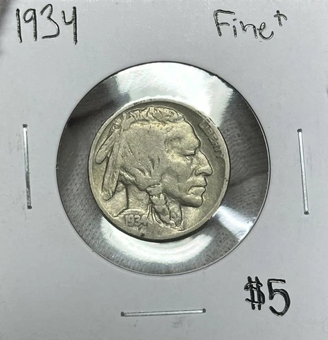 1934 P Buffalo Nickel Choice Fine Cover