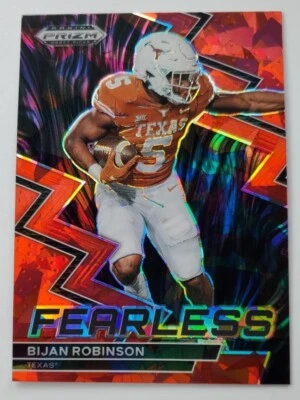 2023 Panini Prizm Draft Picks Fearless Bijan Robinson Red Ice Prizm F-21 RC - Image 1 of 2
