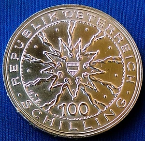 100 Schilling Schlacht von Dürnkrut 1978. Austria silver coin - 23.93 grams ! - Picture 1 of 2