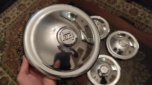 NOS Rare Toyota Corona RT Dog Dish Hub Caps Wheel Covers 13" Stainless steel TEQ