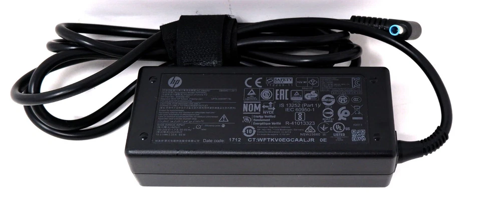 ADAPTADOR AC HP GENUINO 710412-001 100-240V 65W 19.5V 3.33A 854055-022, 5PK - ¡NUEVO! Foto 1 de 1