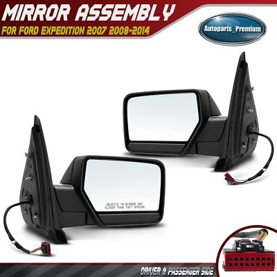 Espejo retrovisor de ajuste eléctrico plegable manual 2 piezas con luz de charco para Ford Expedition Foto 1 de 4