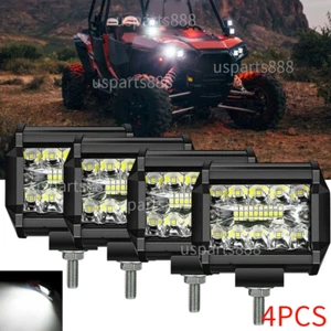 4inch LED Work Light Bar Spot Flood Pods Fog Lamp Fit Can-am Polaris RZR ATV UTV - Picture 1 of 11