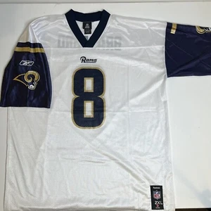 St. Louis Rams Sam Bradford #8 Reebok NFL Jersey Size 2XL White Dark Blue - Picture 1 of 7