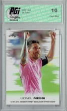 Lionel Messi 2023 Leaf #LMB-1 First Inter Miami Goal! Rookie Card PGI 10
