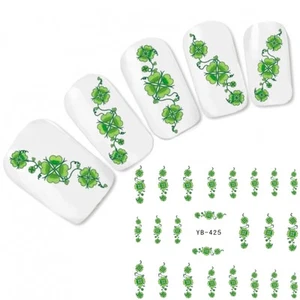 Nail Art Aufkleber Kleeblatt Nagel Sticker Flower Fuß Nägel Water Decal - Picture 1 of 1